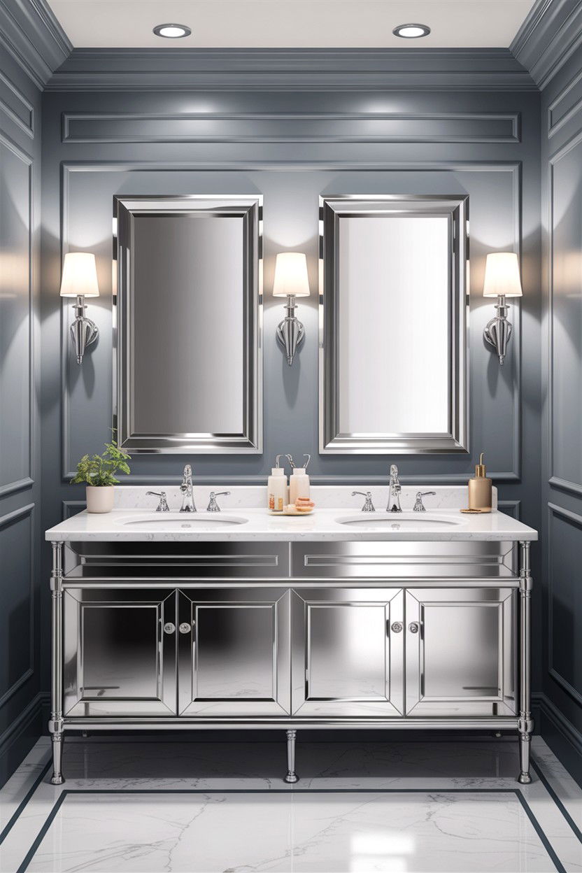 Double Vanity Chrome - 30 chrome bathroom ideas