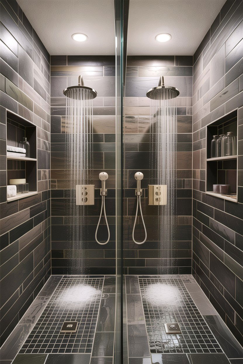 Double Walk In Shower - 30 spacious bathroom ideas
