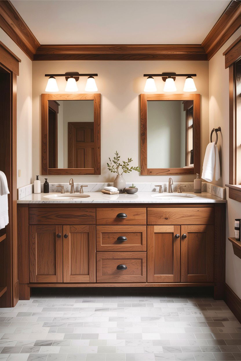 Double craftsman vanity - 30 craftsman bathroom ideas