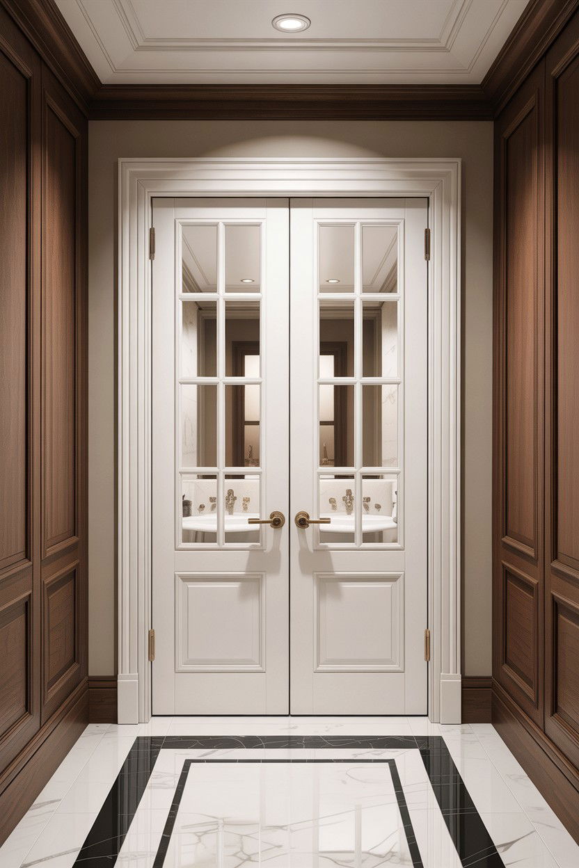 Double door bathroom entry - 30 bathroom door statement ideas