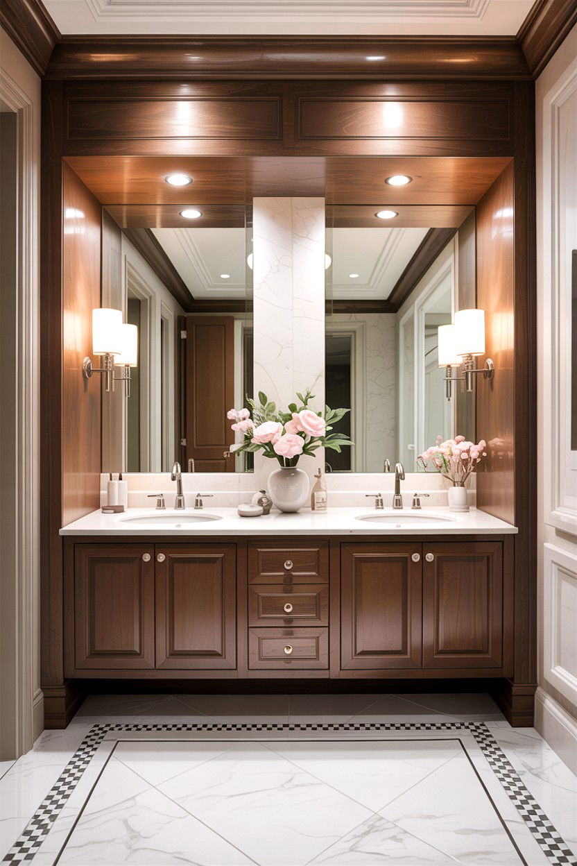 Double vanity alcove - 30 bathroom alcove ideas