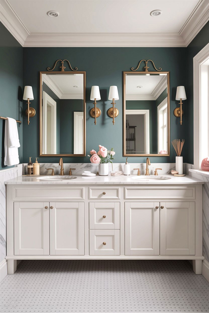 Double vanity bathroom - 30 colonial bathroom ideas