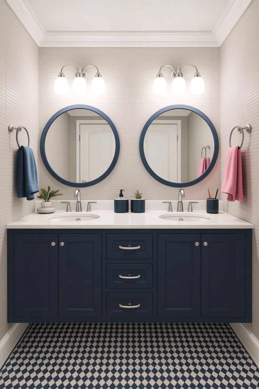 Double vanity for kids - 30 children's bathroom ideas
