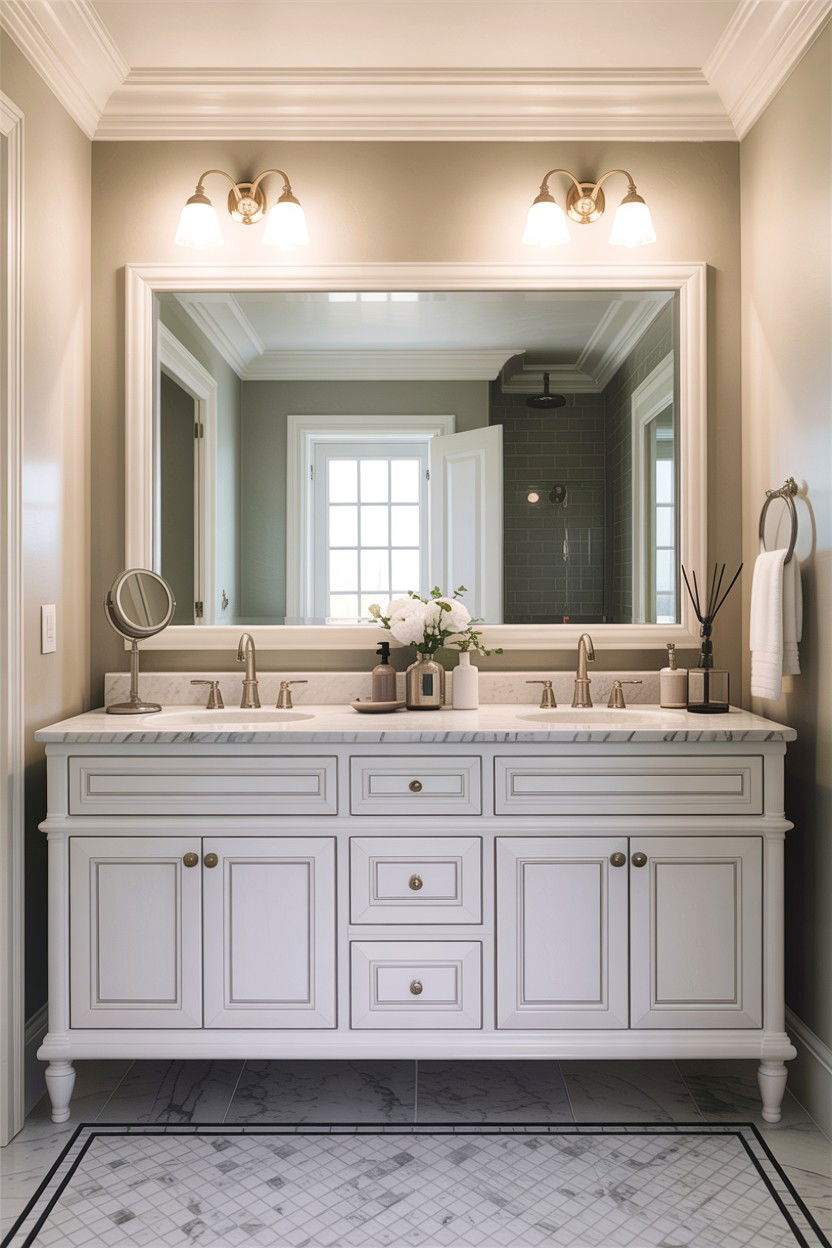 Double vanity with marble top - 30 inspiring bathroom ideas