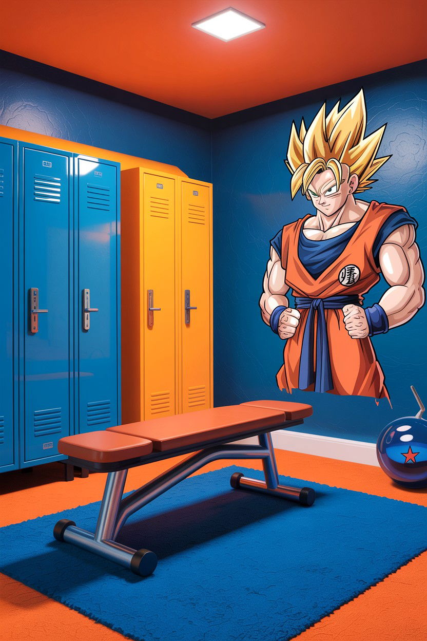 Dragon Ball Z gym bedroom - 30 anime bedroom ideas