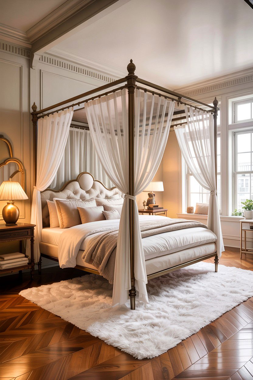 Dramatic Canopy Bed - 30 Hollywood bedroom ideas