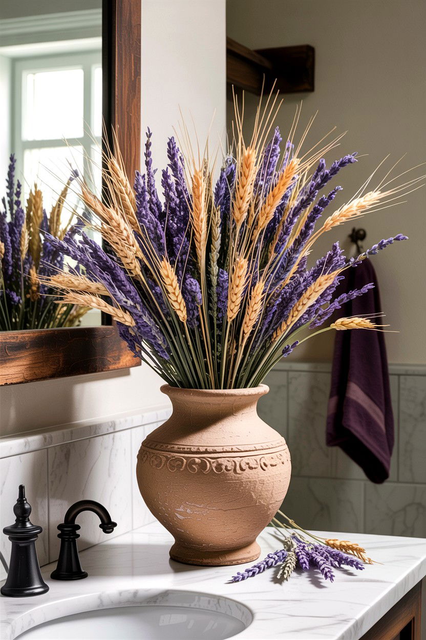 Dried Flower Bathroom Arrangement - 30 bathroom aromatherapy ideas