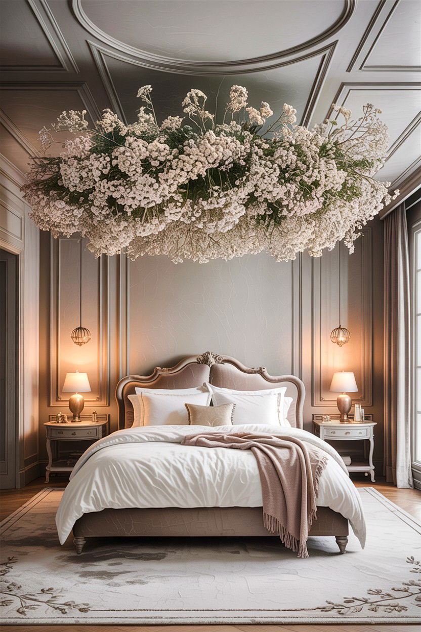 Dried Flower Ceiling Cloud - 30 bedroom dried flowers