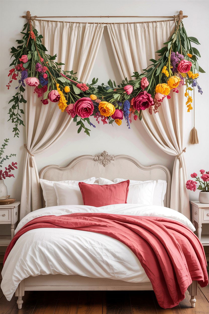 Dried Flower Garland - 30 bedroom dried flowers