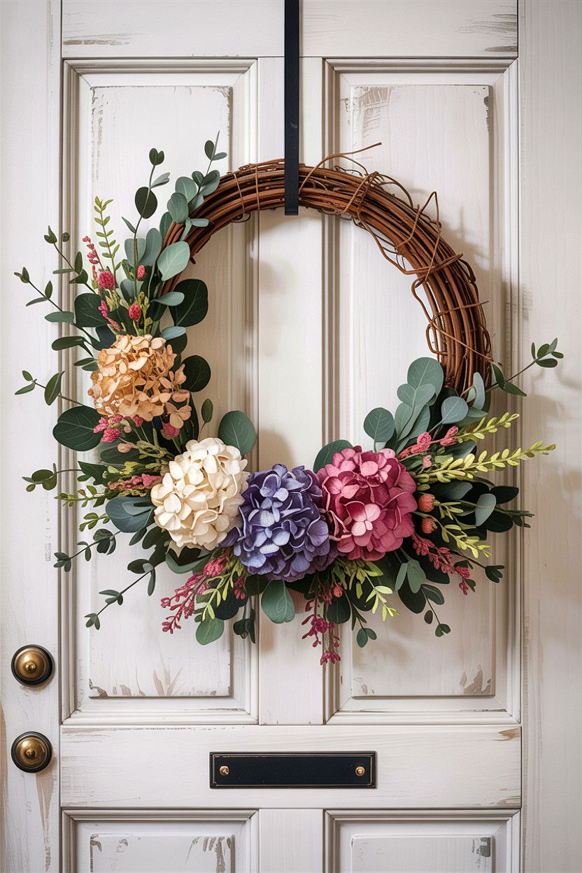 Dried Flower Wreath - 30 French shabby chic bedroom ideas