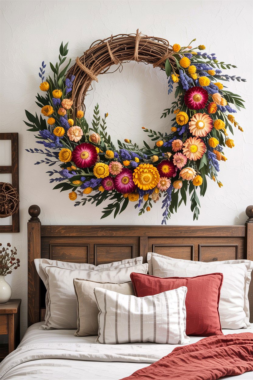 Dried Flower Wreath - 30 bedroom dried flowers