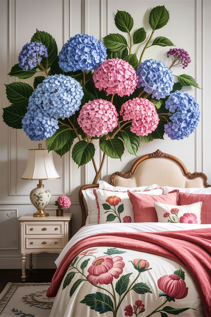 Dried Hydrangea Vase - 30 bedroom dried flowers