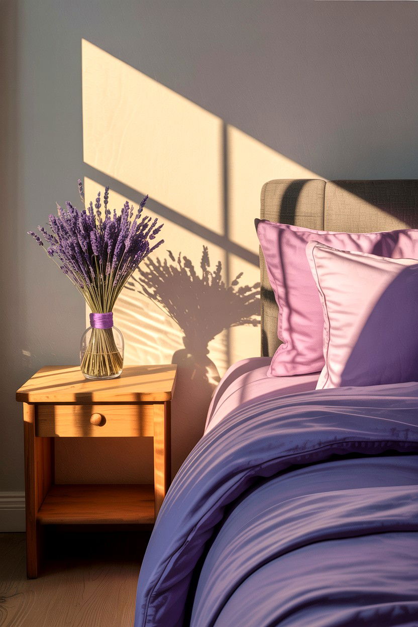 Dried Lavender Nightstand - 30 bedroom dried flowers