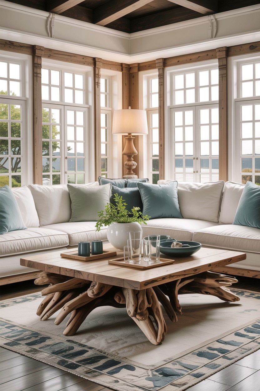 Driftwood Living Room Decor - 30 beach house living room ideas