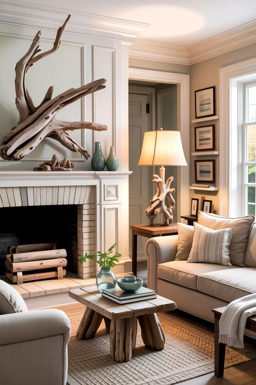 Driftwood decor - 30 cape cod living room ideas