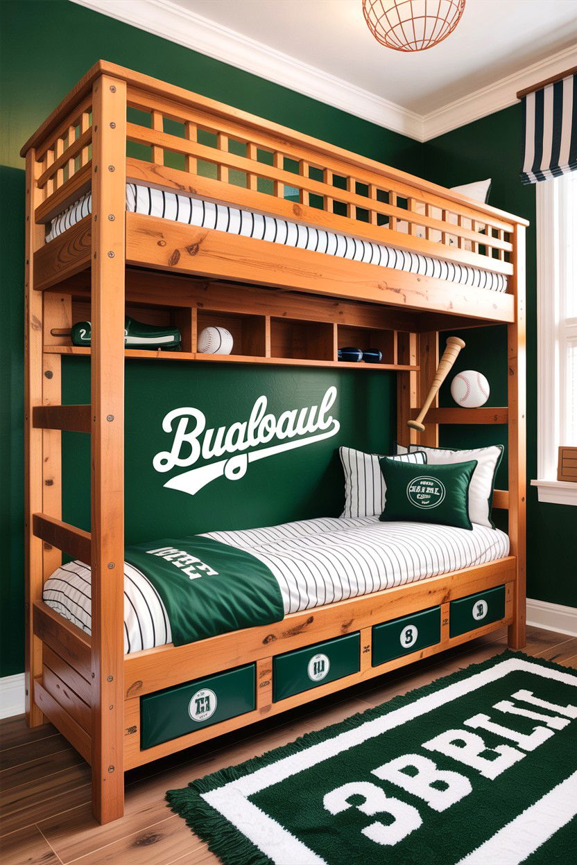 Dugout Bunk Bed - 30 baseball bedroom ideas