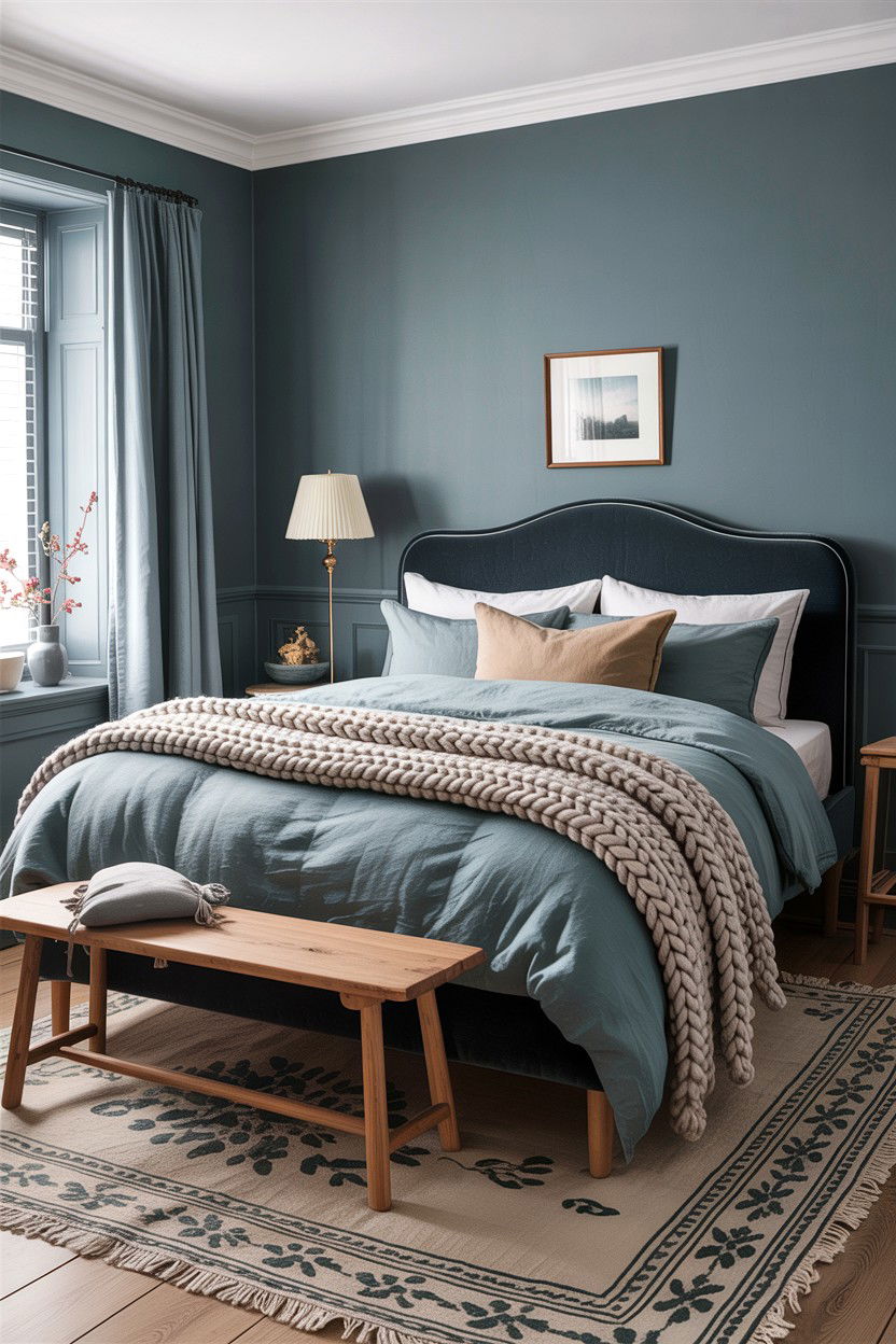 Dusty Blue Scandinavian Bedroom - 30 scandinavian blue bedroom ideas
