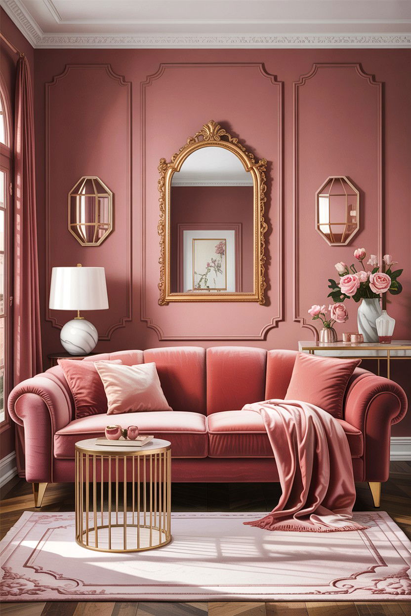 Dusty Rose And Gold Decor - 30 dusty rose living room ideas