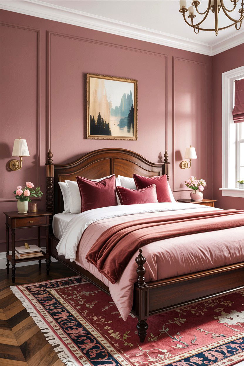 Dusty rose bedroom - 30 bedroom pink walls
