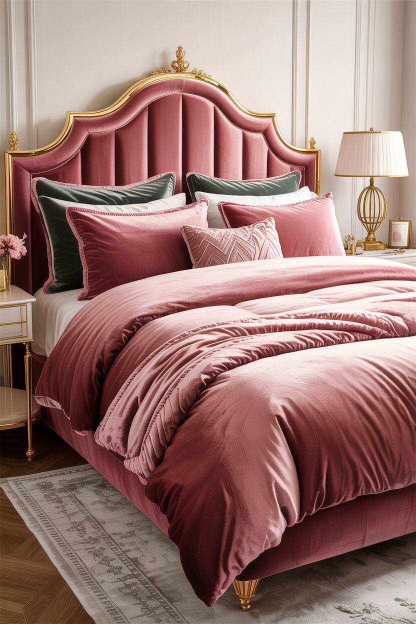 Dusty rose velvet bedding set - 30 bedroom bedding sets