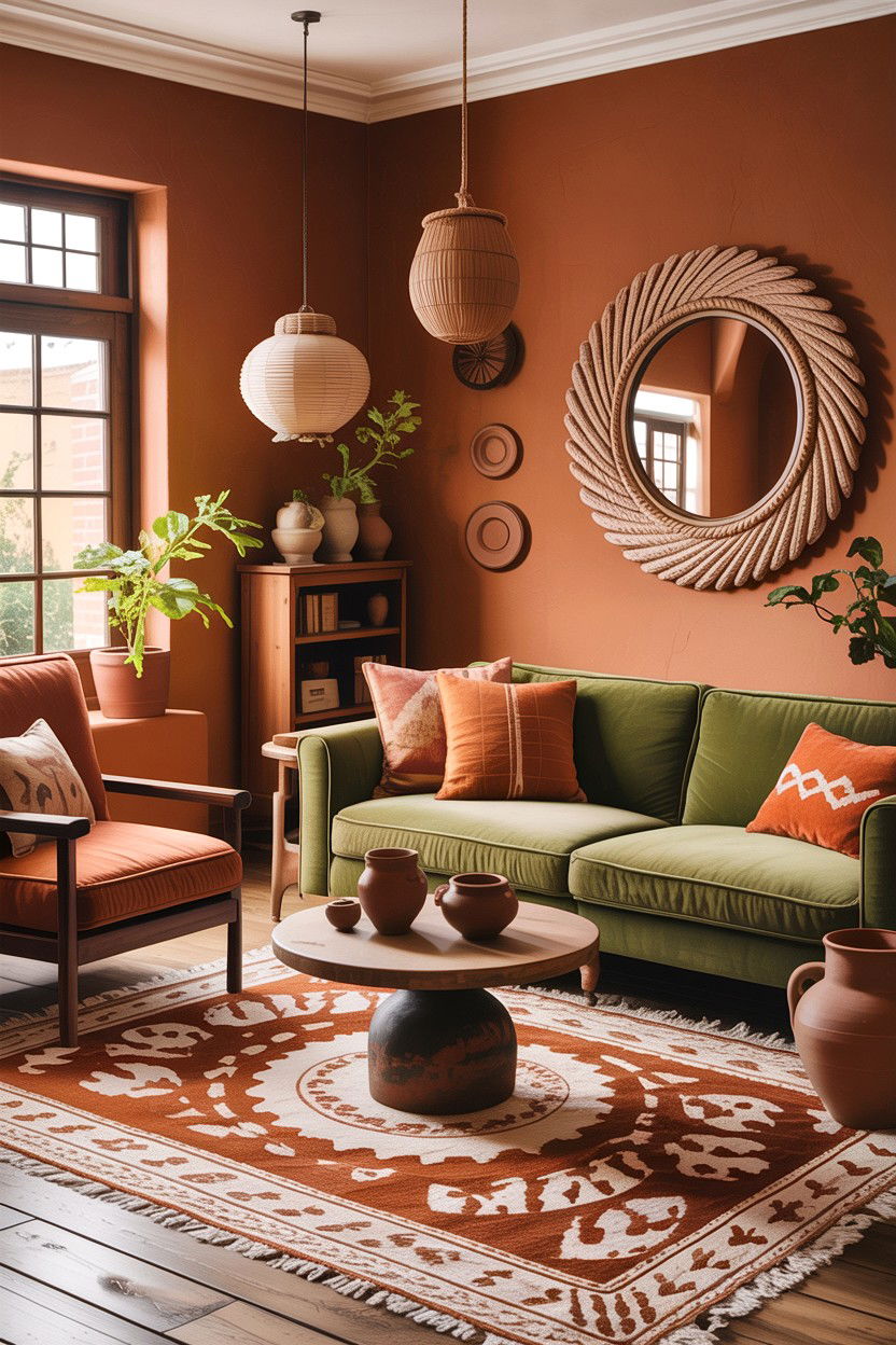 Earth tone living room - 30 bohemian living room ideas