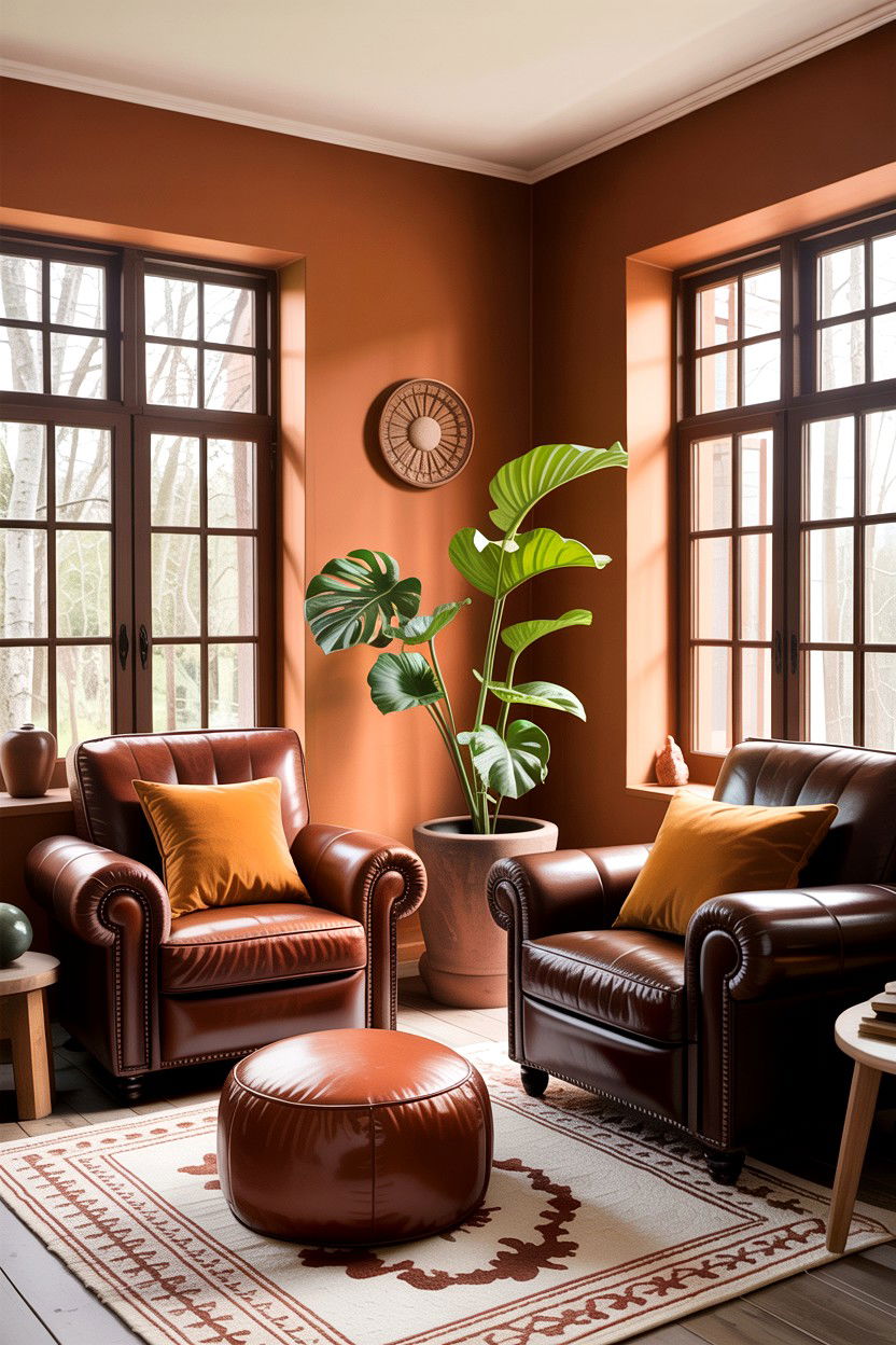 Earth tone living room - 30 forest living room ideas