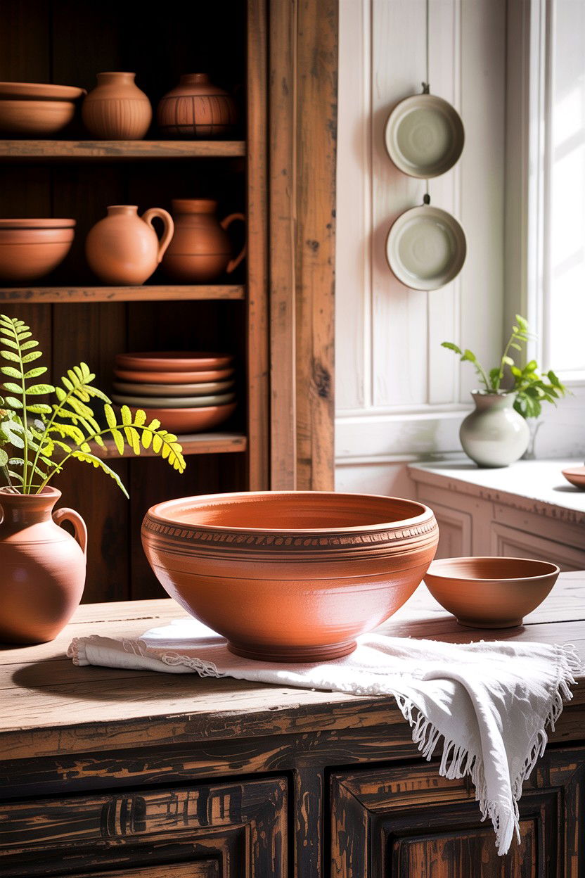 Earthenware Bowl Handcrafted Look - 30 living room decorative bowls