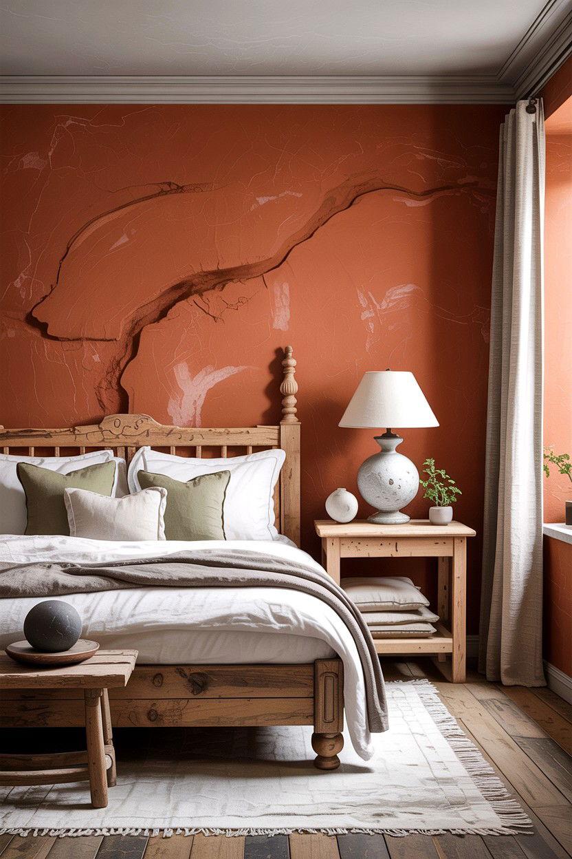 Earthy Clay Bedroom Walls - 30 bedroom terracotta walls