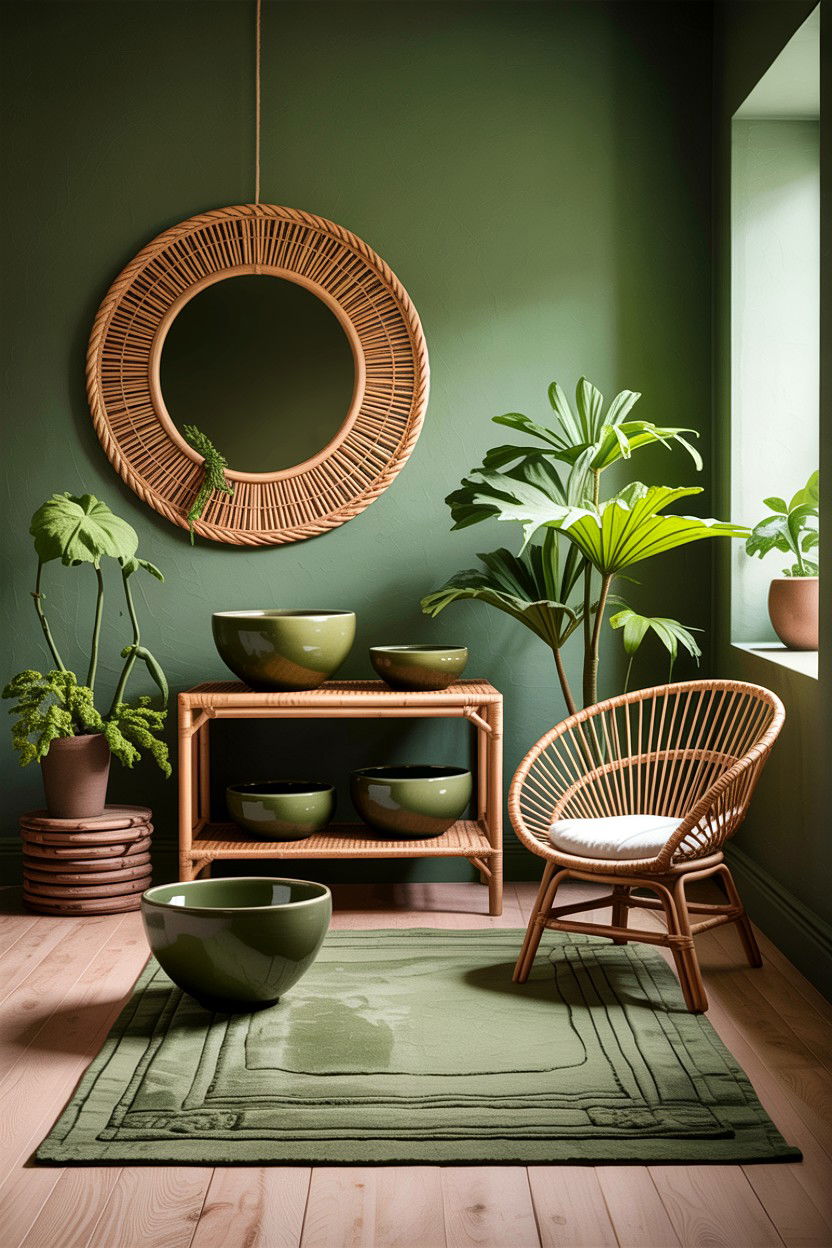 Earthy Green Decor - 30 scandinavian green bedroom ideas