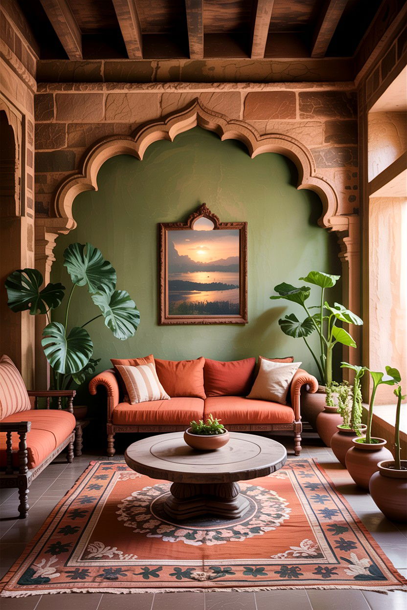 Earthy Indian Living Room - 30 Indian living room ideas