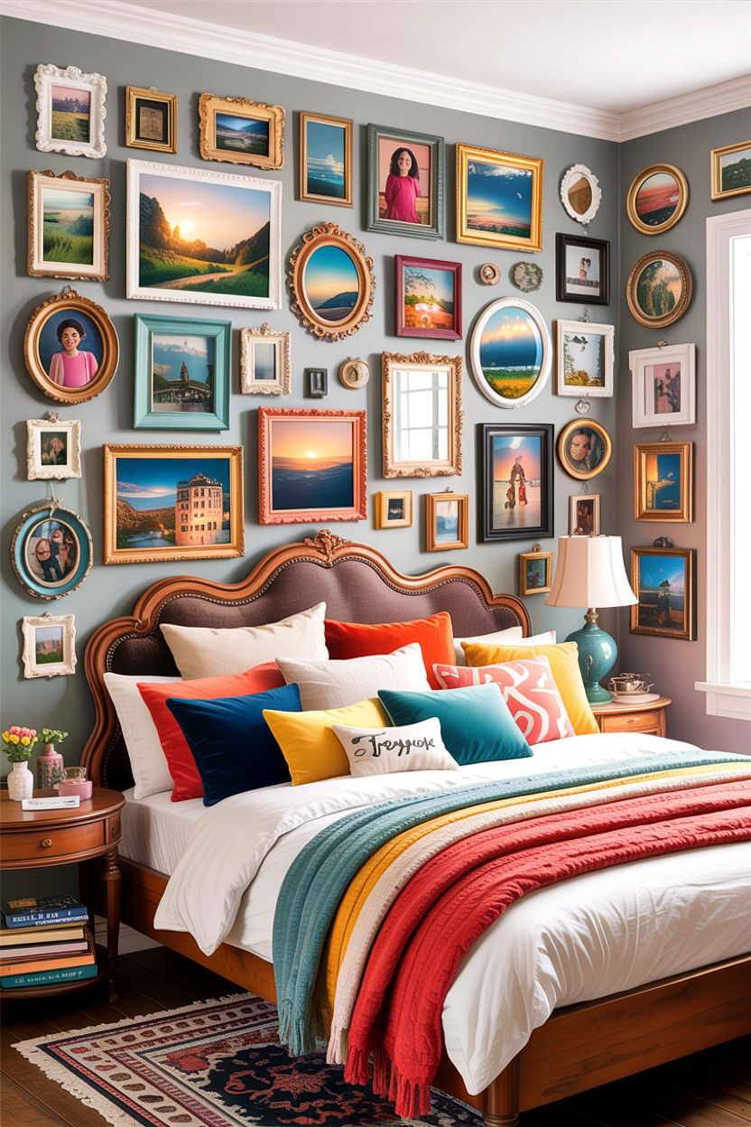 Eclectic Collage Frames - 30 bedroom picture frames