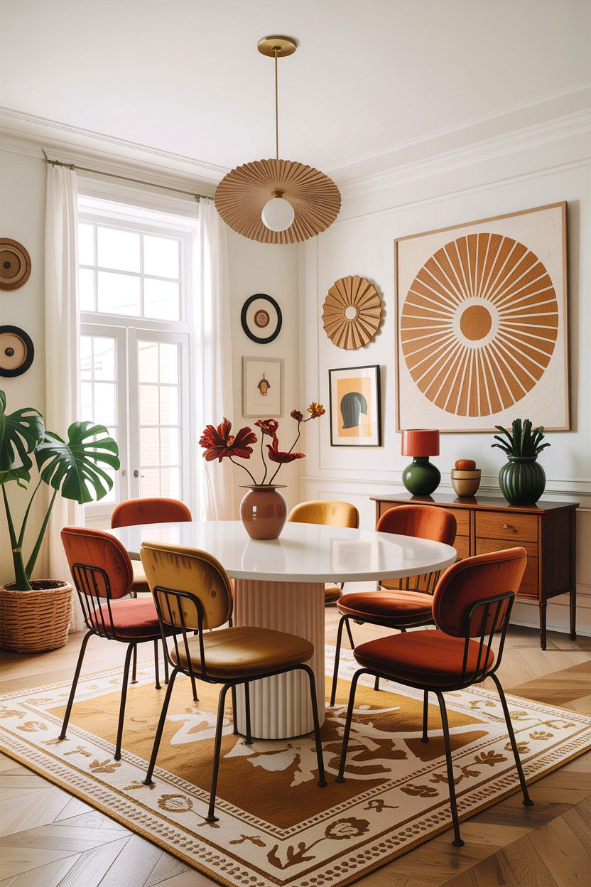 Eclectic Dining Room - 30 tan and white dining room ideas