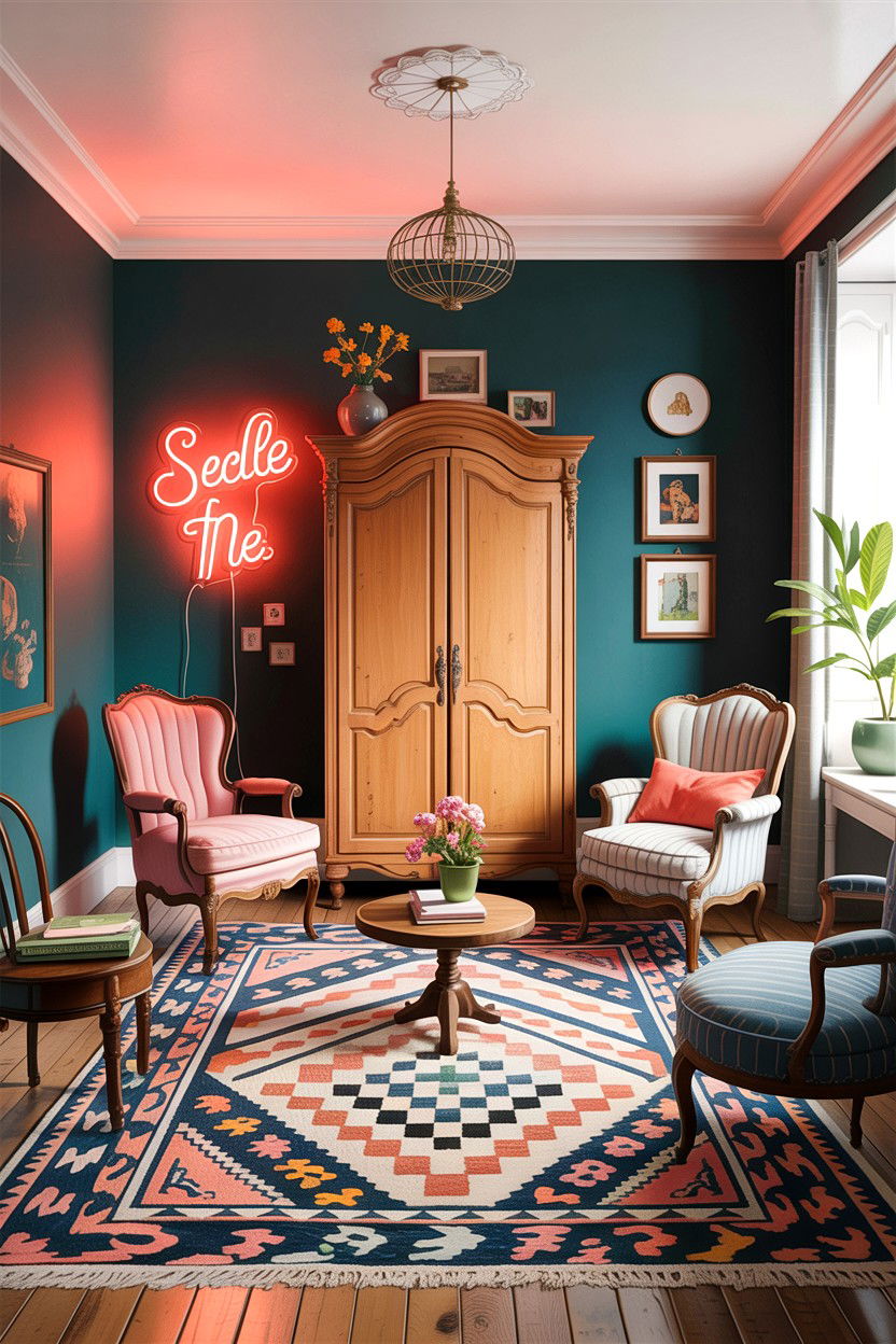 Eclectic French Living Room - 30 French living room ideas