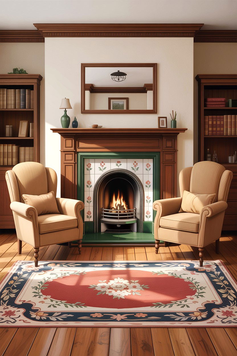 Edwardian living room with fireplace - 30 Edwardian living room ideas