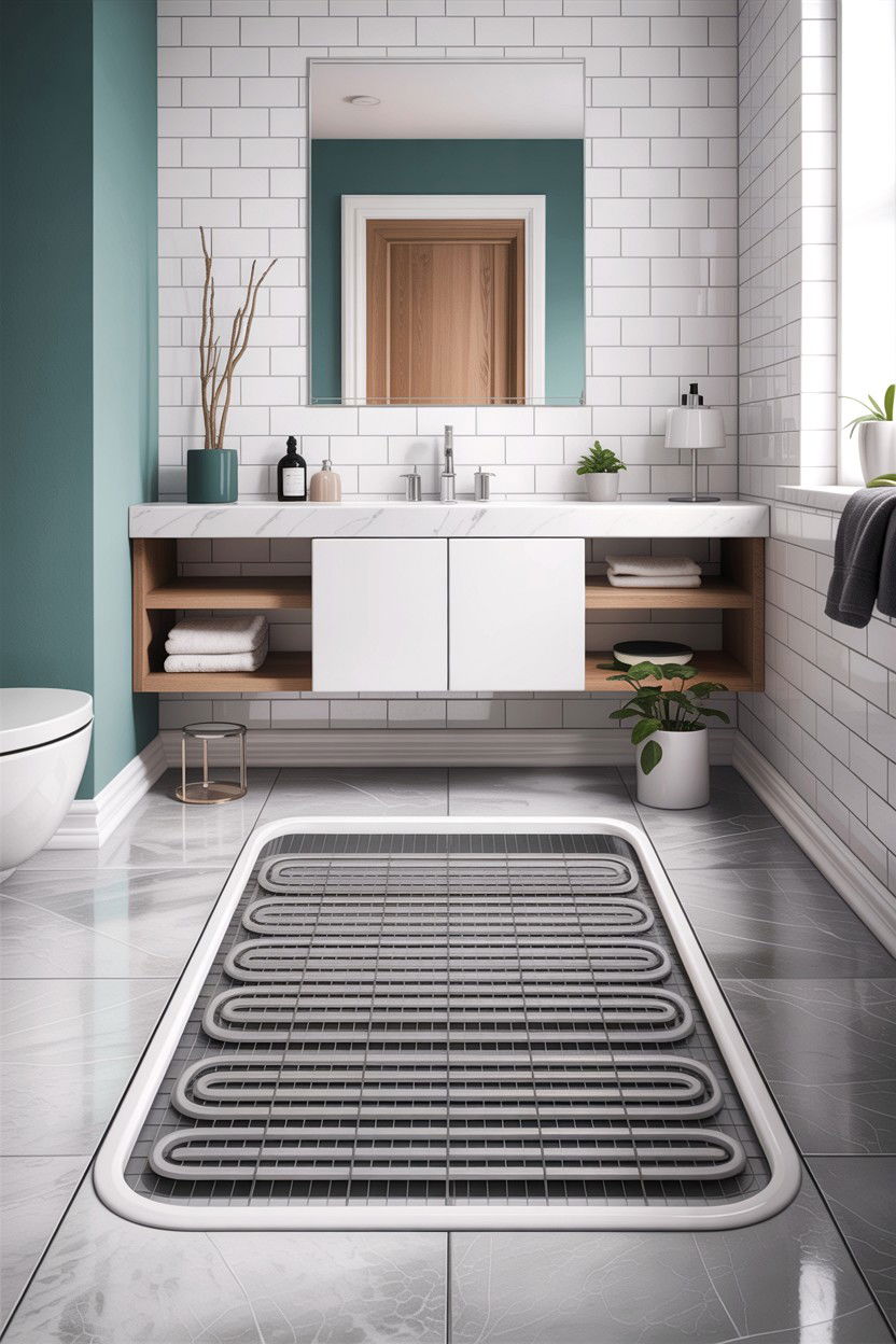 Electric Floor Heating Mat - 30 heated bathroom floor ideas