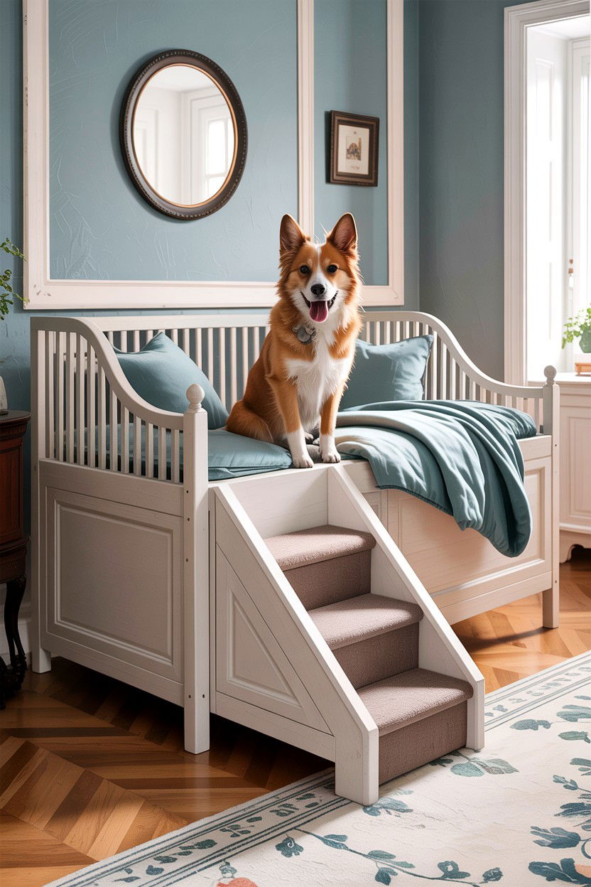 Elevated Dog Bed With Stairs - 30 dog bed bedroom ideas