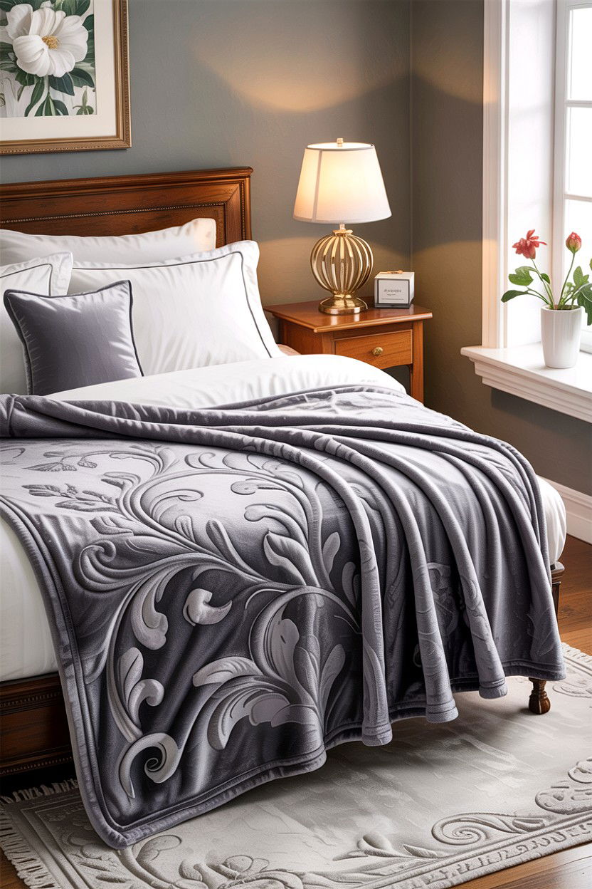 Embossed Fleece Blanket - 30 bedroom fleece blankets