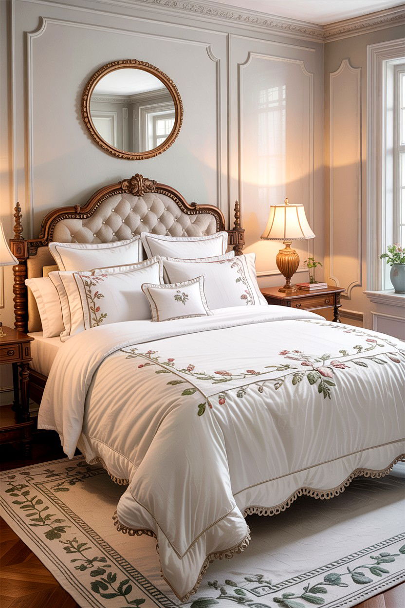 Embroidered Detail Coverlet - 30 bedroom coverlets