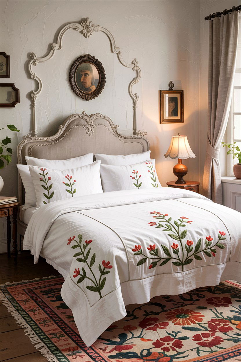 Embroidered Linen Bedroom - 30 Turkish bedroom ideas