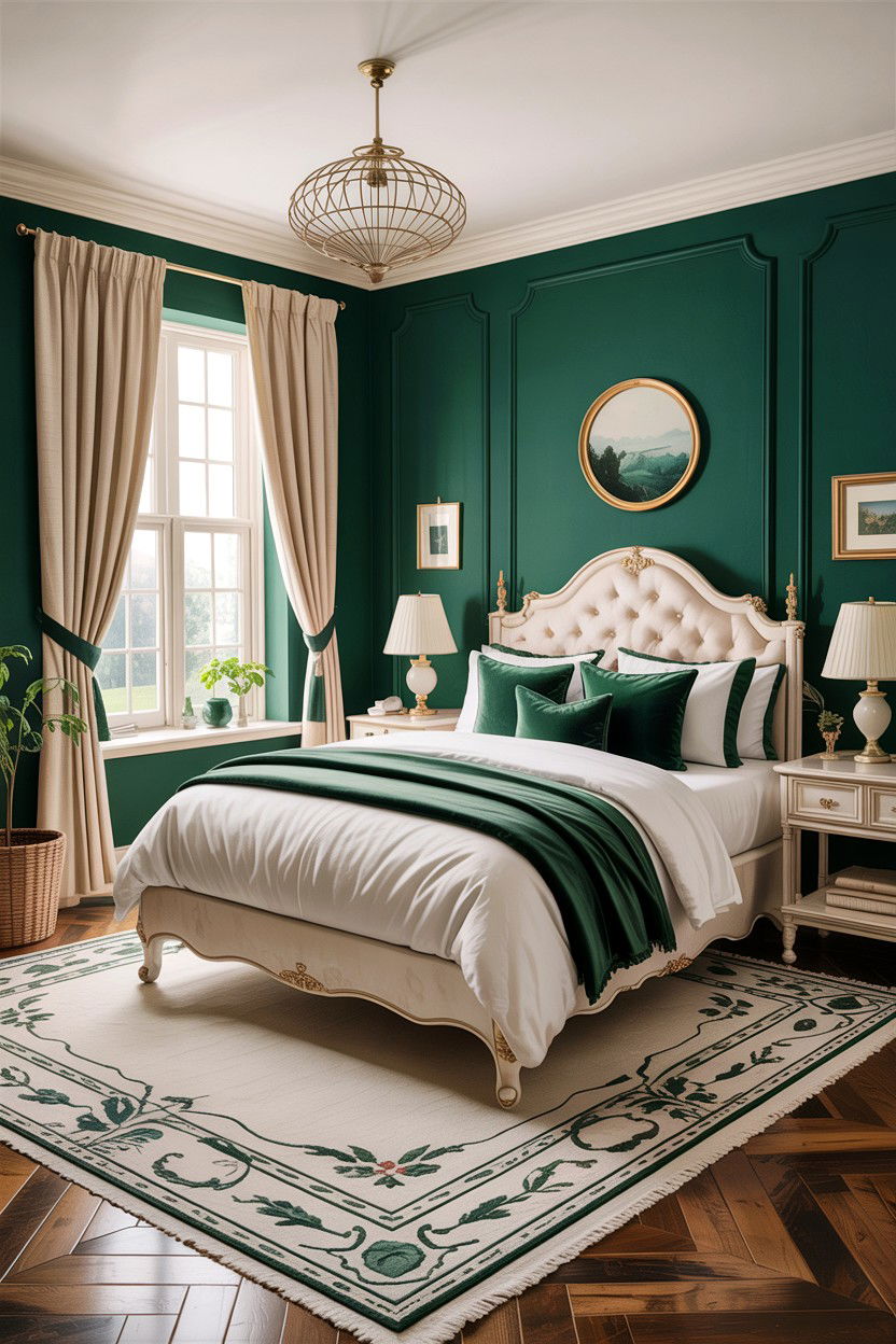 Emerald Green And Cream Bedroom - 30 emerald bedroom ideas
