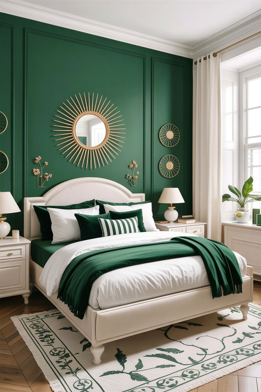 Emerald Green And White Decor - 30 emerald bedroom ideas