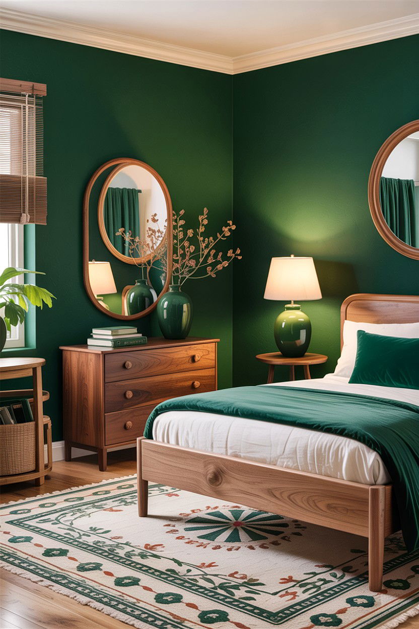 Emerald Green And Wood Furniture - 30 emerald bedroom ideas