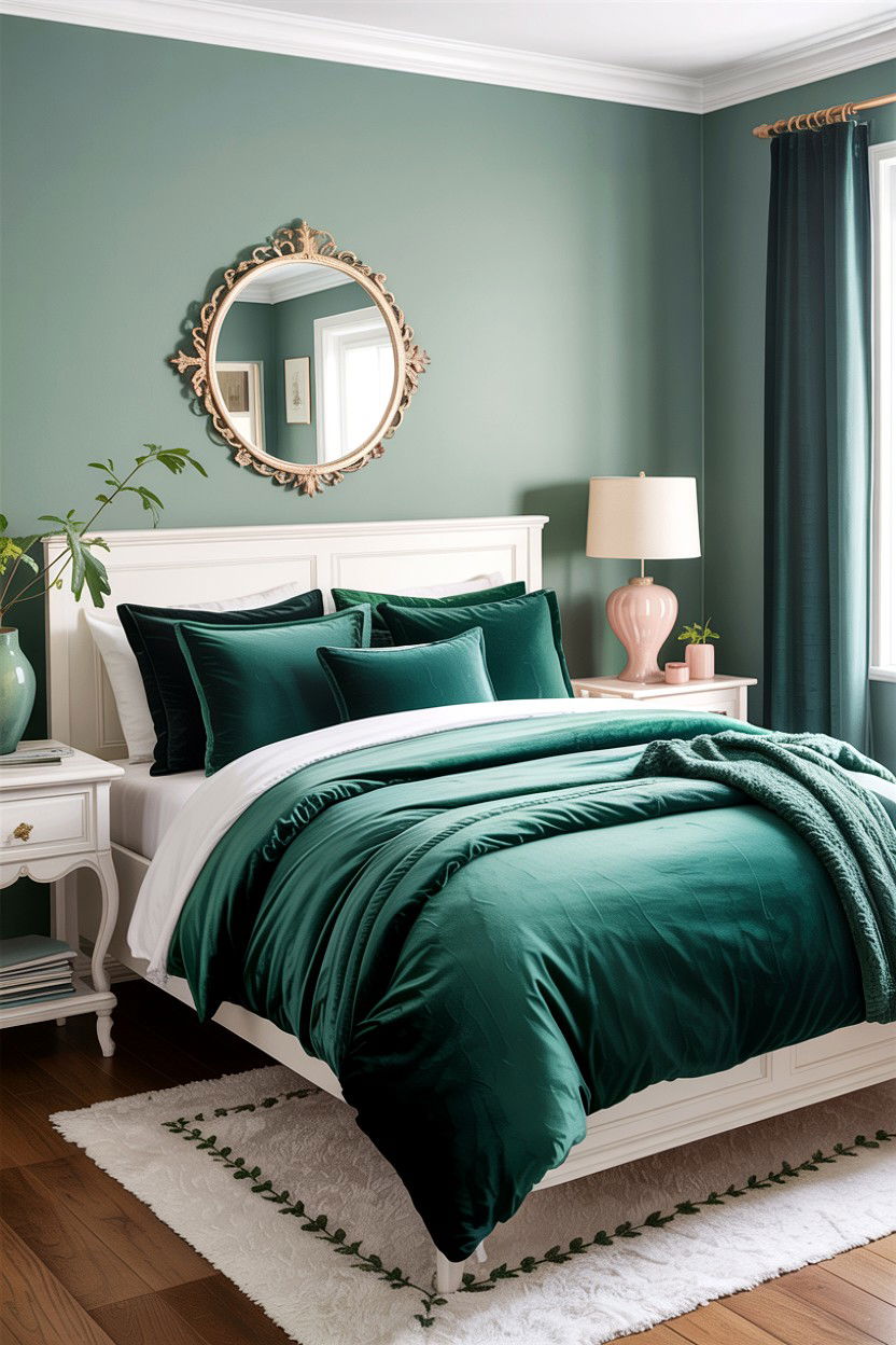 Emerald Green Bedding Set - 30 emerald bedroom ideas