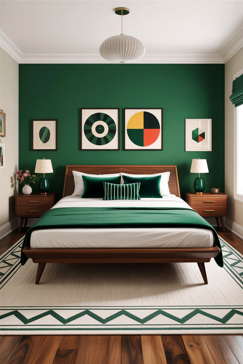 Emerald Green Mid Century Modern Bedroom - 30 emerald bedroom ideas