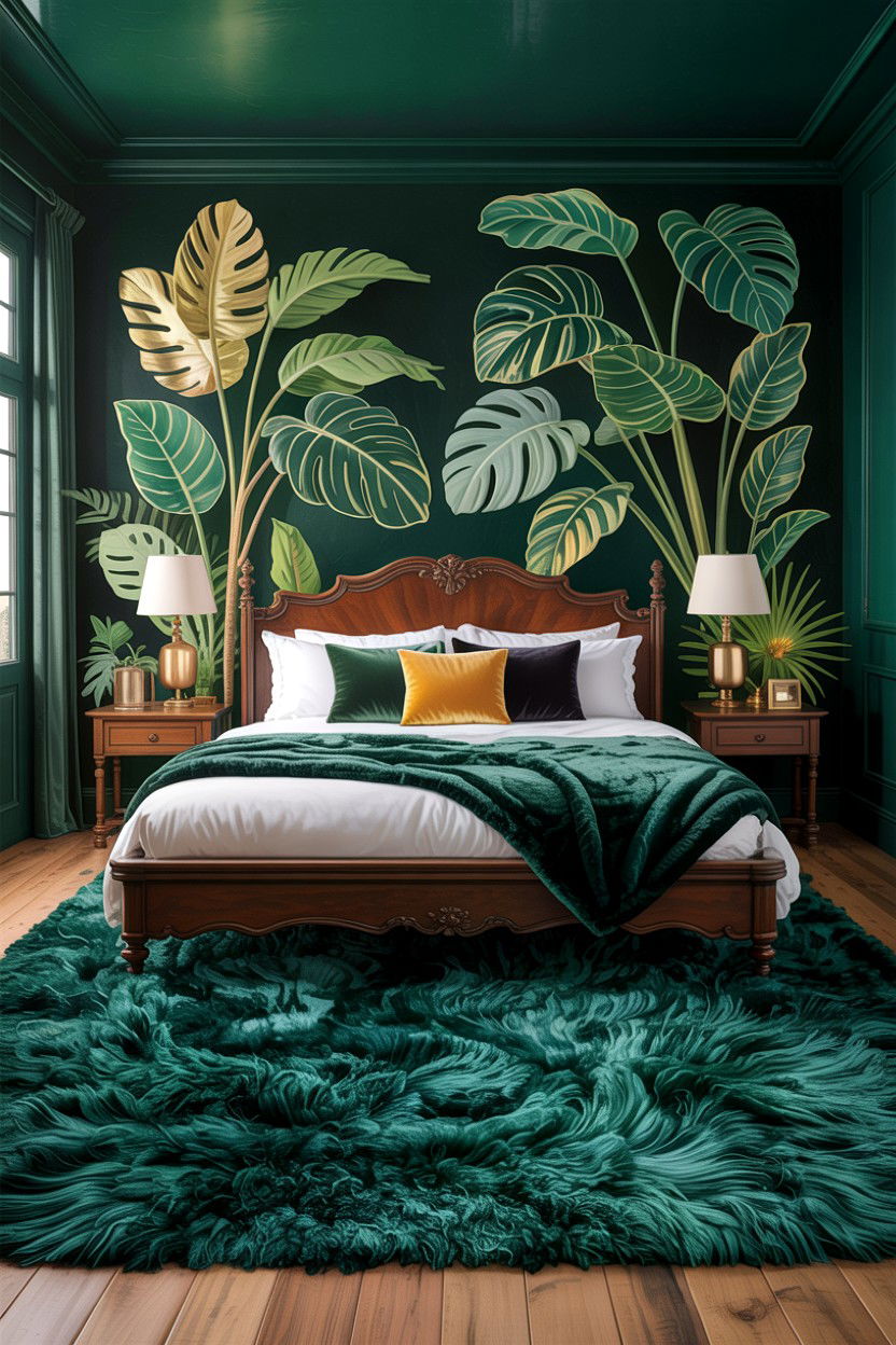 Emerald Green Shag Rug - 30 bedroom shag rugs