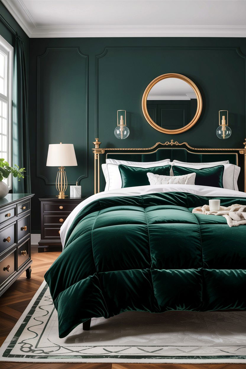 Emerald Green Velvet Comforter - 30 bedroom comforter sets