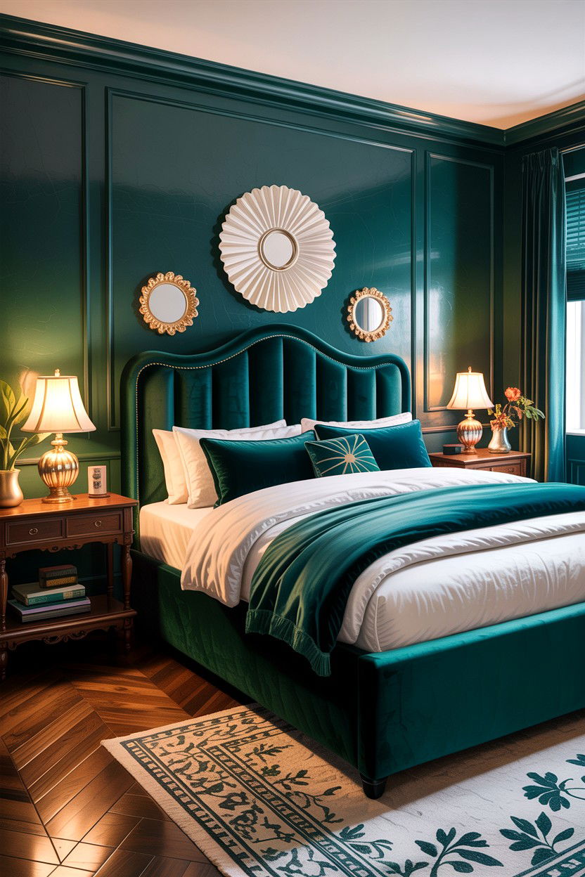 Emerald green storage bed - 30 bedroom ottoman bed ideas