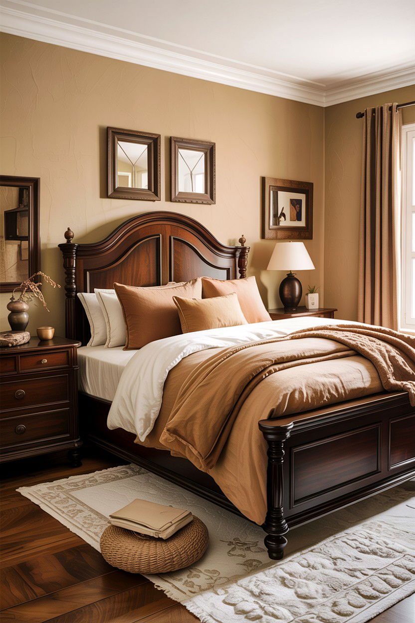 Espresso and beige bedroom - 30 espresso bedroom ideas