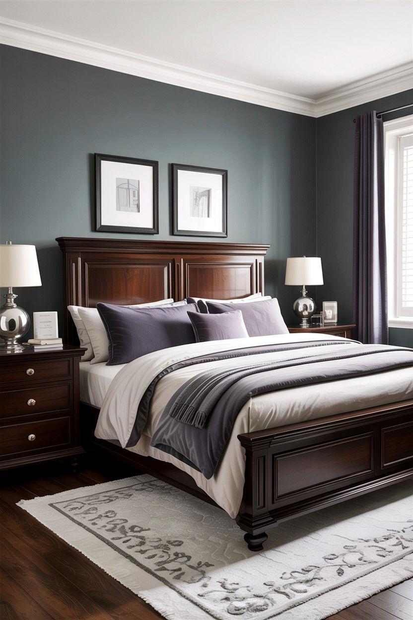 Espresso and gray bedroom color scheme - 30 espresso bedroom ideas