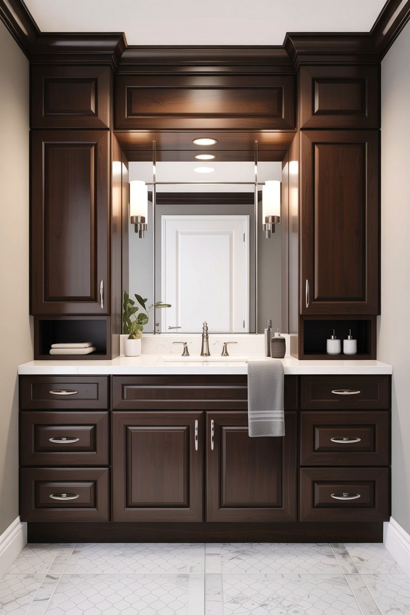 Espresso wood bathroom cabinets - 30 chocolate brown bathroom ideas